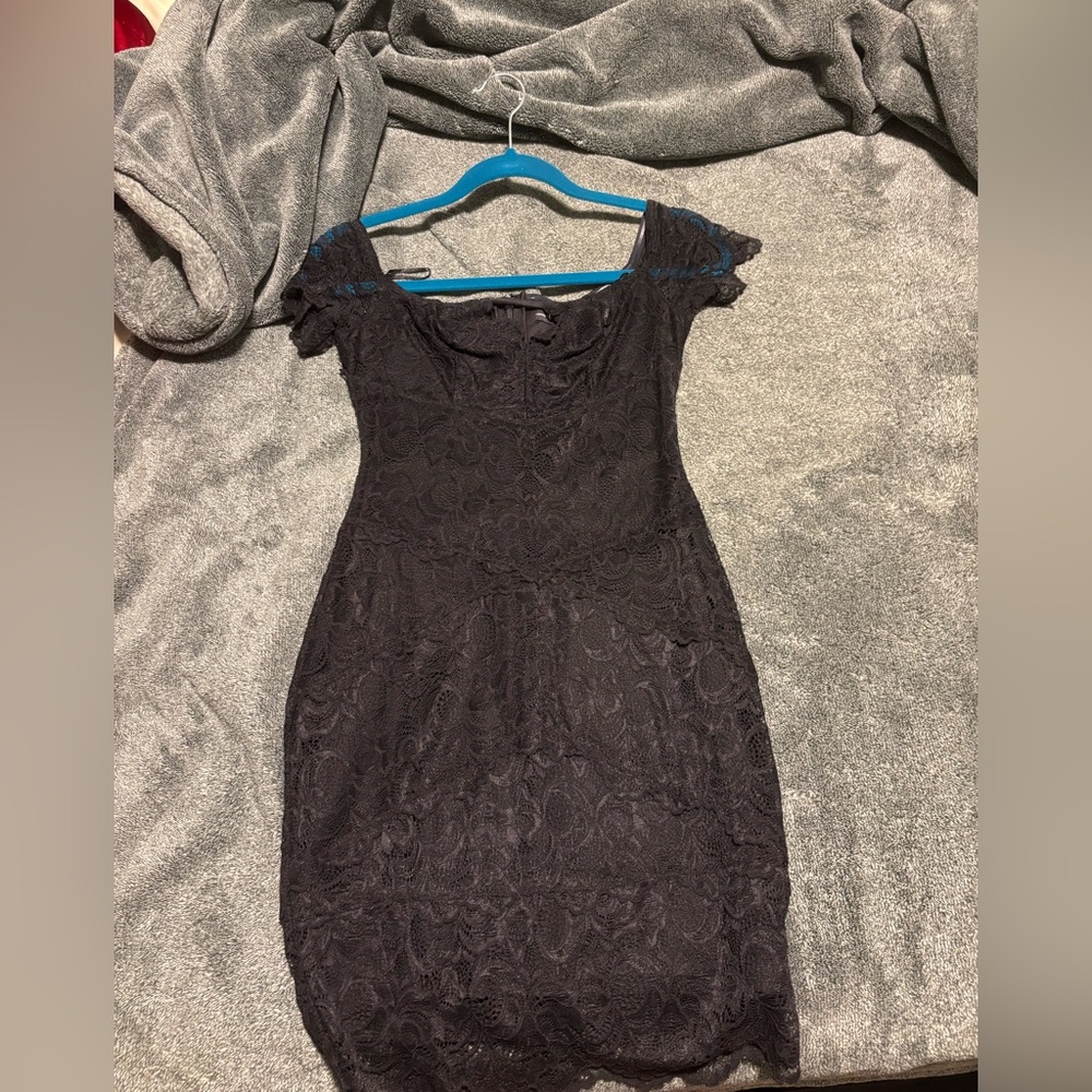Guess Black Lace Mini Dress